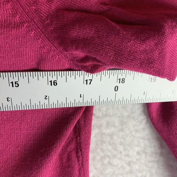Joseph A Sweater Womens Medium Pink Beaded Neck Long Sleeve Pullover Barbie 7501 - Picture 3 of 8